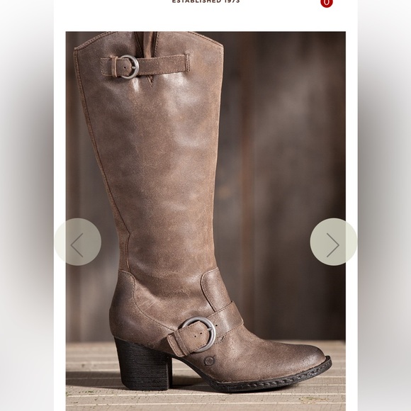 Born Shoes - Distressed leather tall boots.by Born